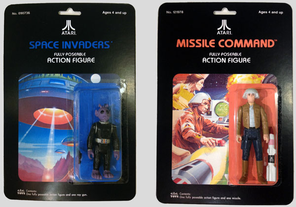 Les figurines Space Invaders et Missile Command