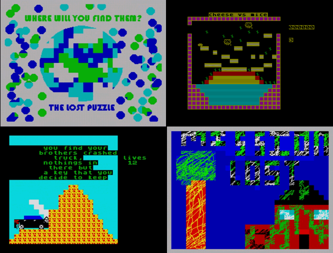Quatre des treize jeux créés par les enfants de CM2 de l'école primaire Bearsden