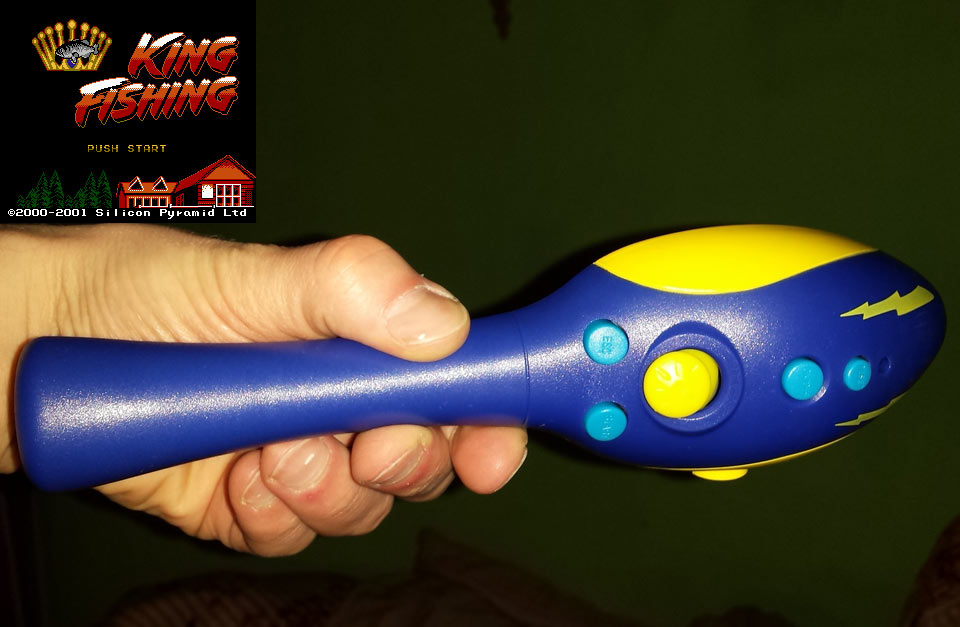 La manette canne à pêche et l'écran-titre de King Fishing