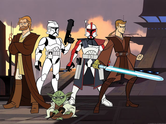 Image promotionnelle de la série animée « Star Wars: Clone Wars » de 2003