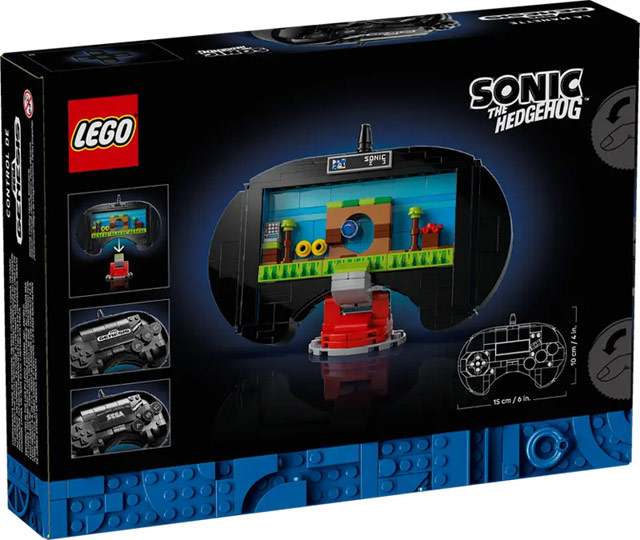 Une scène de Sonic au dos de la manette