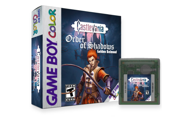 Une fausse boîte et une fausse cartouche Game Boy Color pour Castlevania: Order of Shadows - Golden Belmont