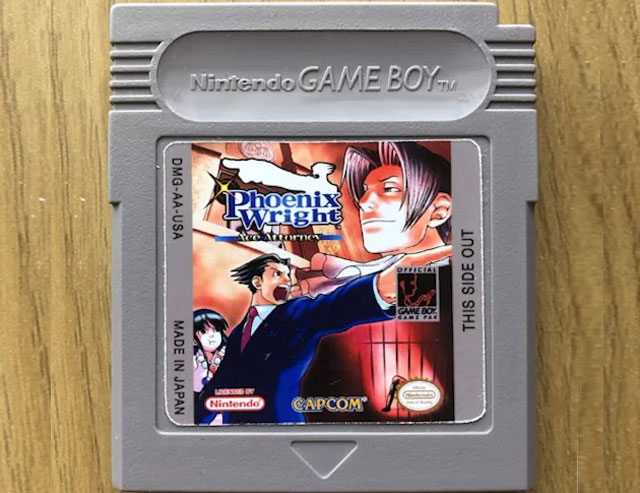 La cartouche Game Boy fictive du demake de Phoenix Wright