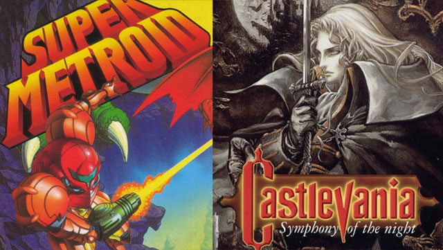 Parties de jaquettes de Super Metroid et de Castlevania: Symphony of the Night