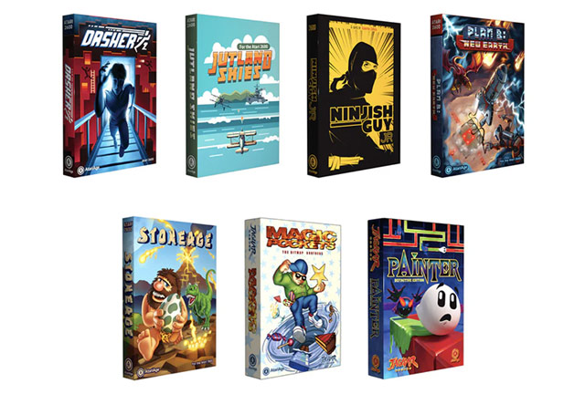 Les boites de Dasher, Jutland Skies, Ninjish Guy Jr., Plan B: New Earth, StoneAge, Magic Pockets et Painter