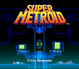 Écran-titre de Super Metroid (Super Nintendo)