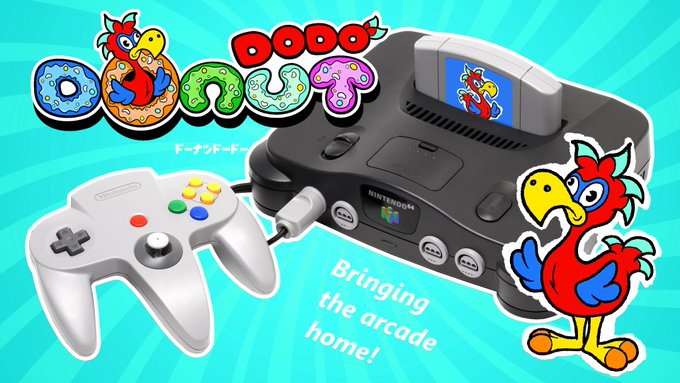 Une cartouche de Donut Dodo insérée dans une Nintendo 64