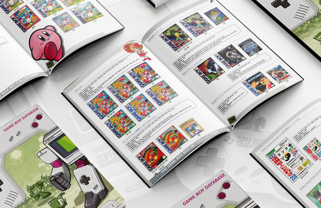 Le livre Game Boy Box Art Collection Volume 1 ouvert sur une page avec notamment toutes les jaquettes de Balloon Kid