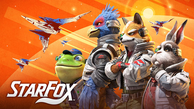Illustration de Star Fox sur Switch 2 avec les quatre personnages principaux