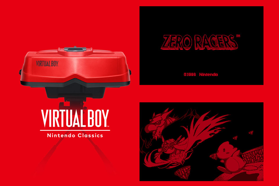 Le Virtual Boy avec des images de Zero Racers et D-Hopper
